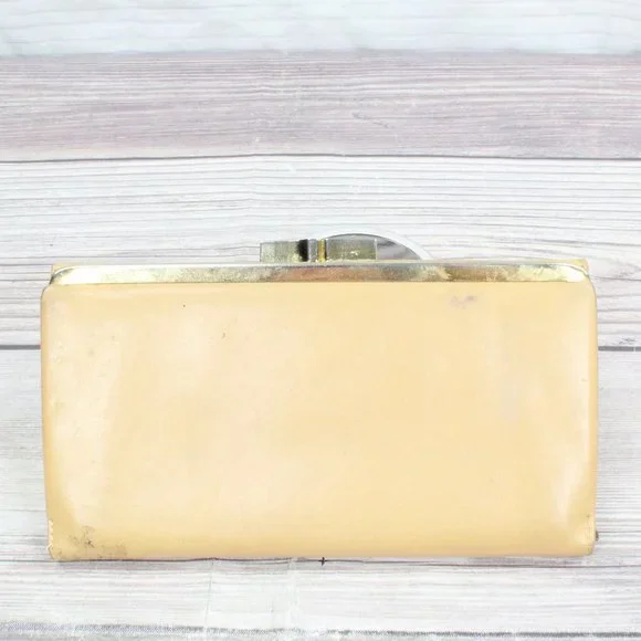 Vintage! Christian Dior Tan Leather Calfskin Kisslock Pouch Wallet - Picture 3 of 10